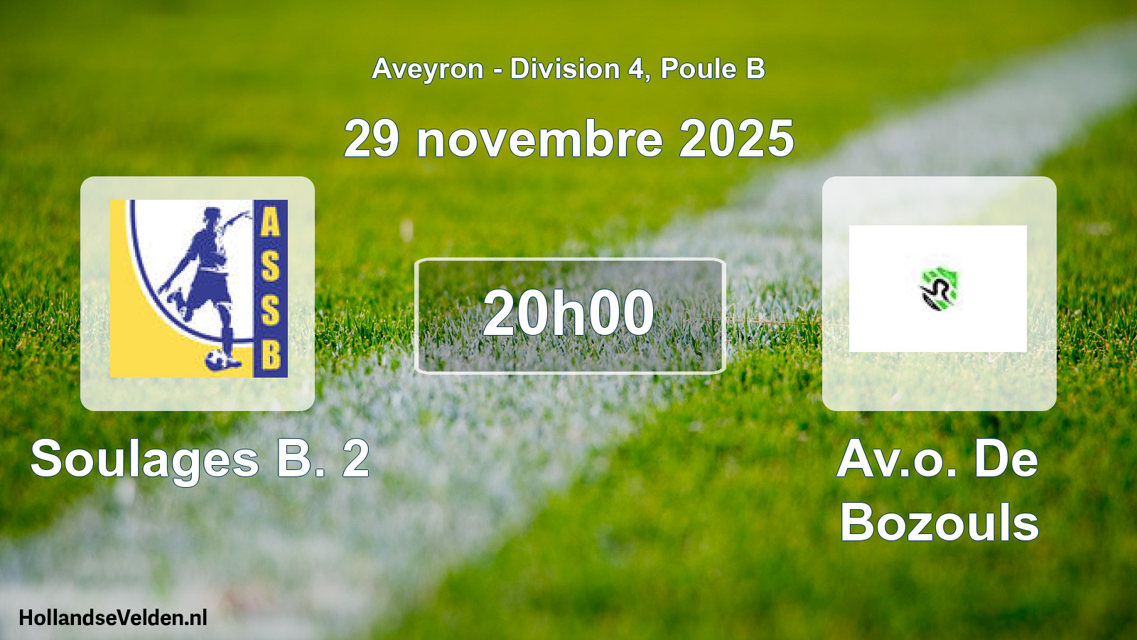 Match programmé: Soulages B. 2 - Av.o. De Bozouls (29 novembre 2025)