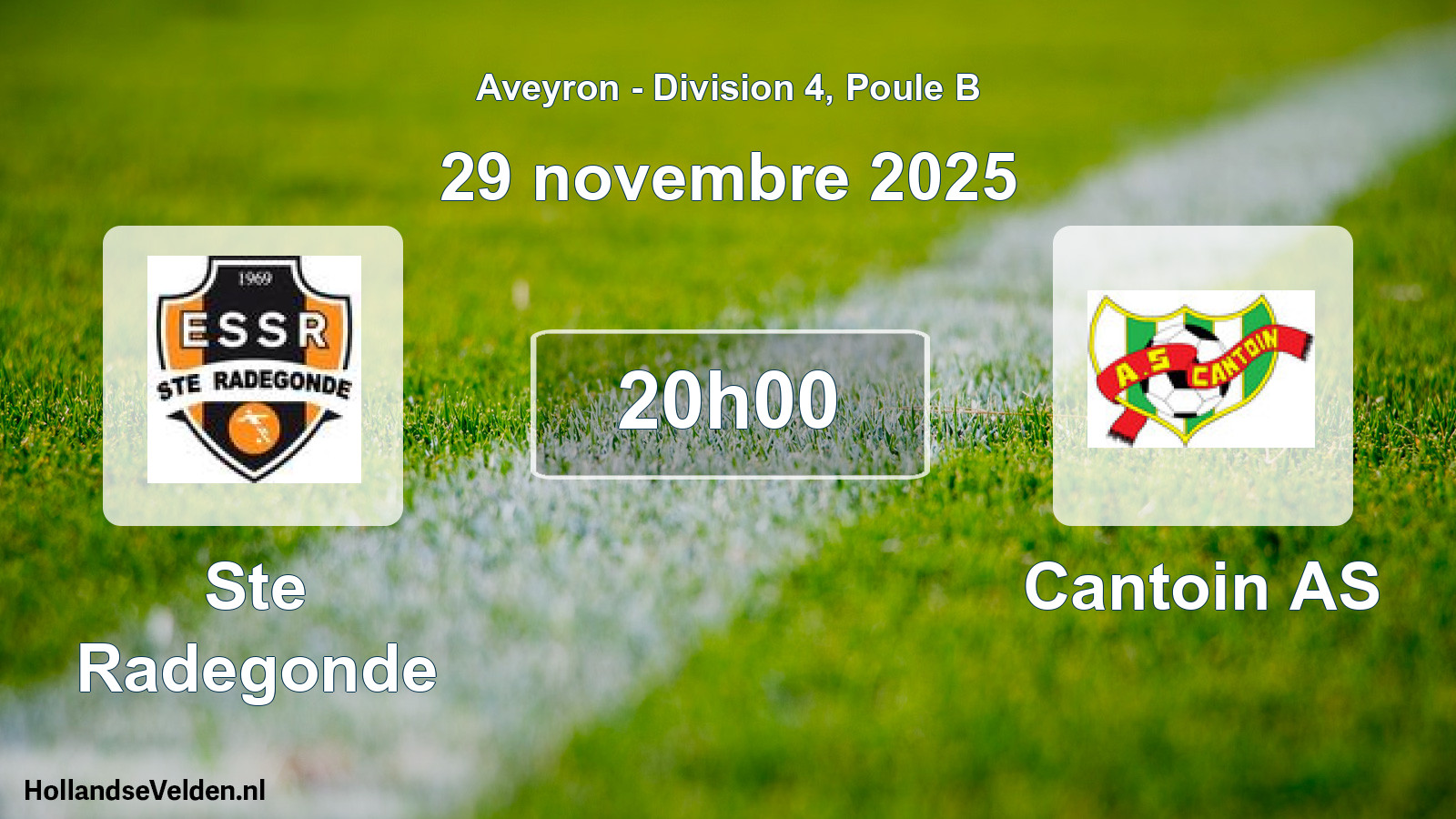 Geplande wedstrijd: Ste Radegonde - Cantoin AS (29 november 2025)