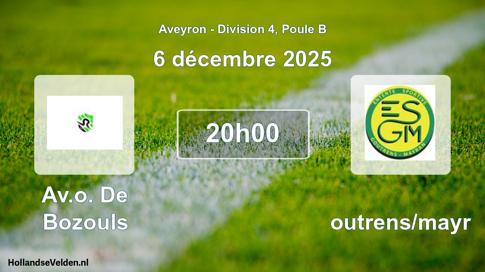Match programmé: Av.o. De Bozouls - Goutrens/mayr (6 décembre 2025)