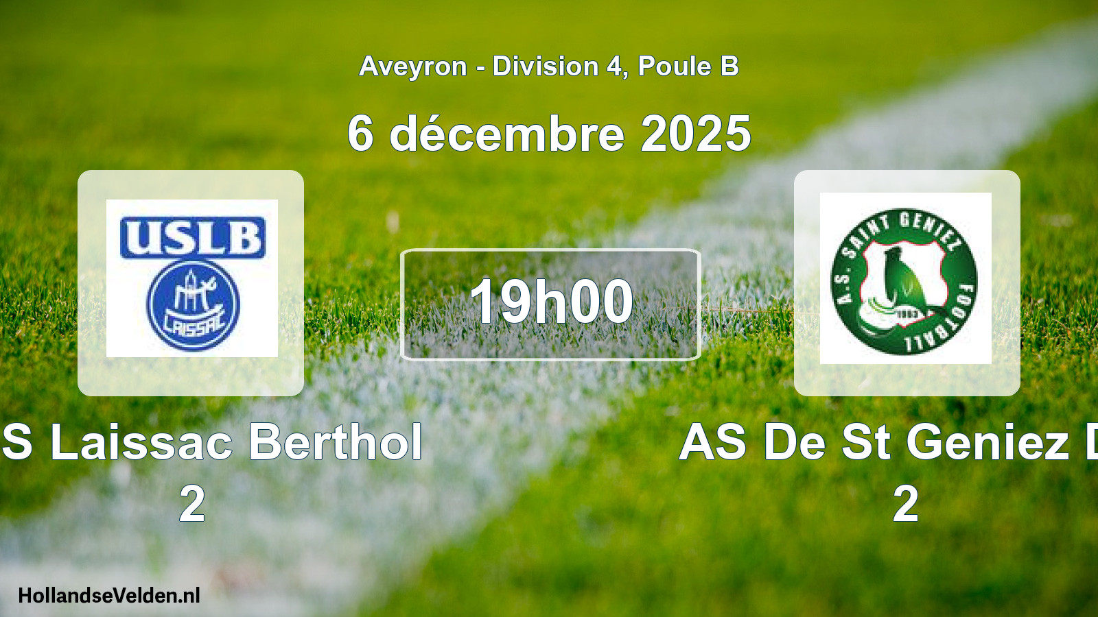 Match programmé: US Laissac Berthol 2 - AS De St Geniez D' 2 (6 décembre 2025)