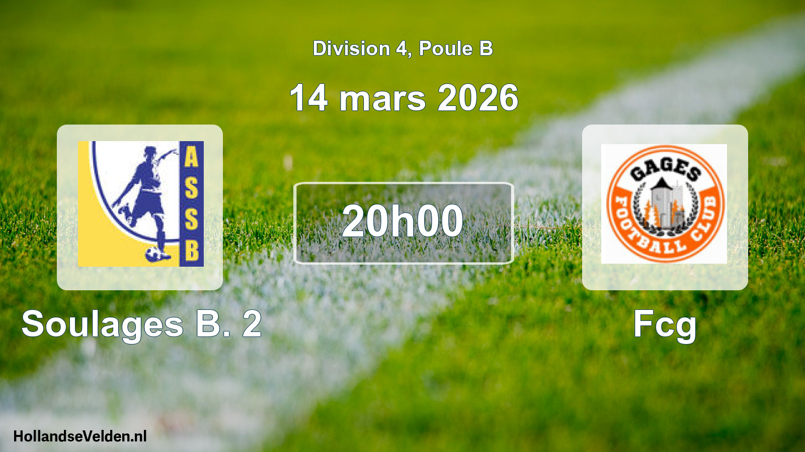 Match programmé: Soulages B. 2 - Fcg (14 mars 2026)