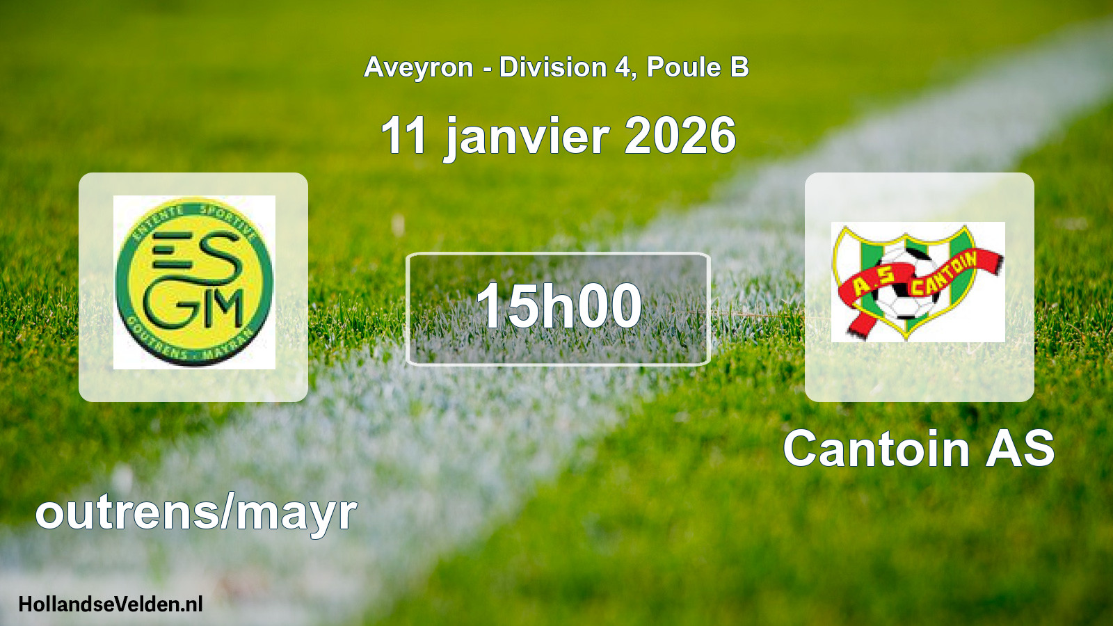 Match programmé: Goutrens/mayr - Cantoin AS (11 janvier 2026)