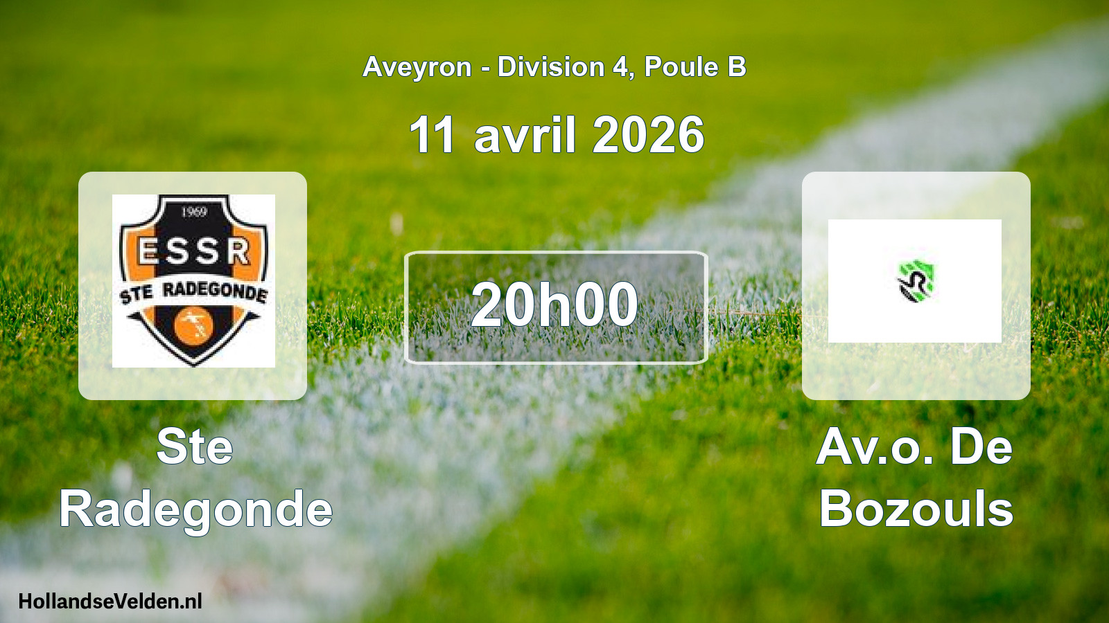 Match programmé: Ste Radegonde - Av.o. De Bozouls (11 avril 2026)