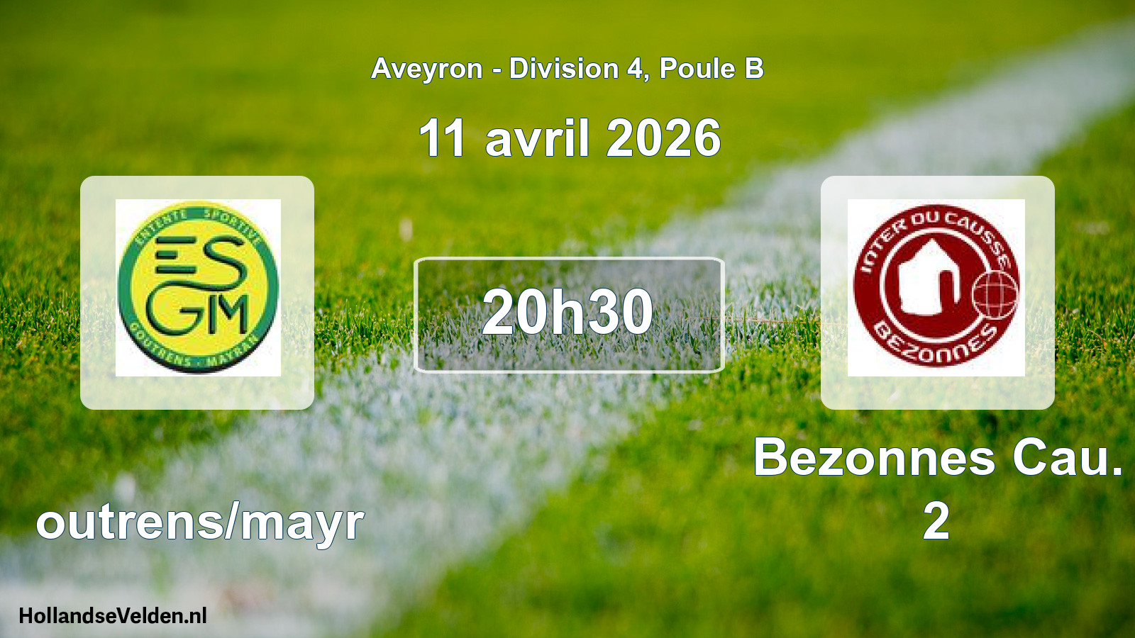 Match programmé: Goutrens/mayr - Bezonnes Cau. 2 (11 avril 2026)