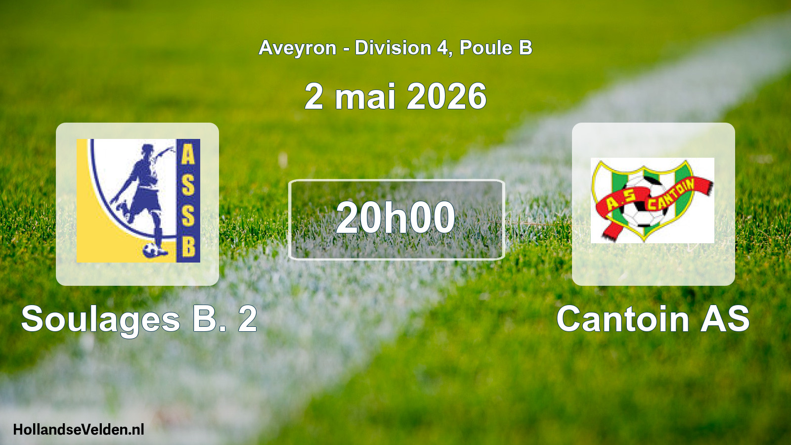 Geplande wedstrijd: Soulages B. 2 - Cantoin AS (2 mei 2026)