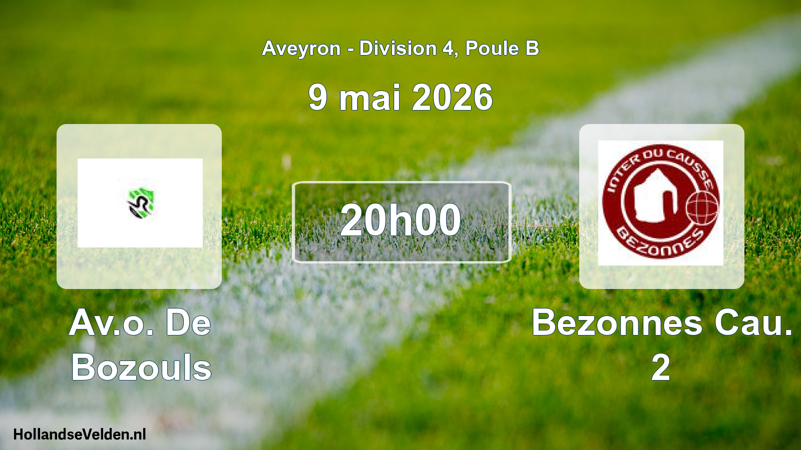Geplande wedstrijd: Av.o. De Bozouls - Bezonnes Cau. 2 (9 mei 2026)