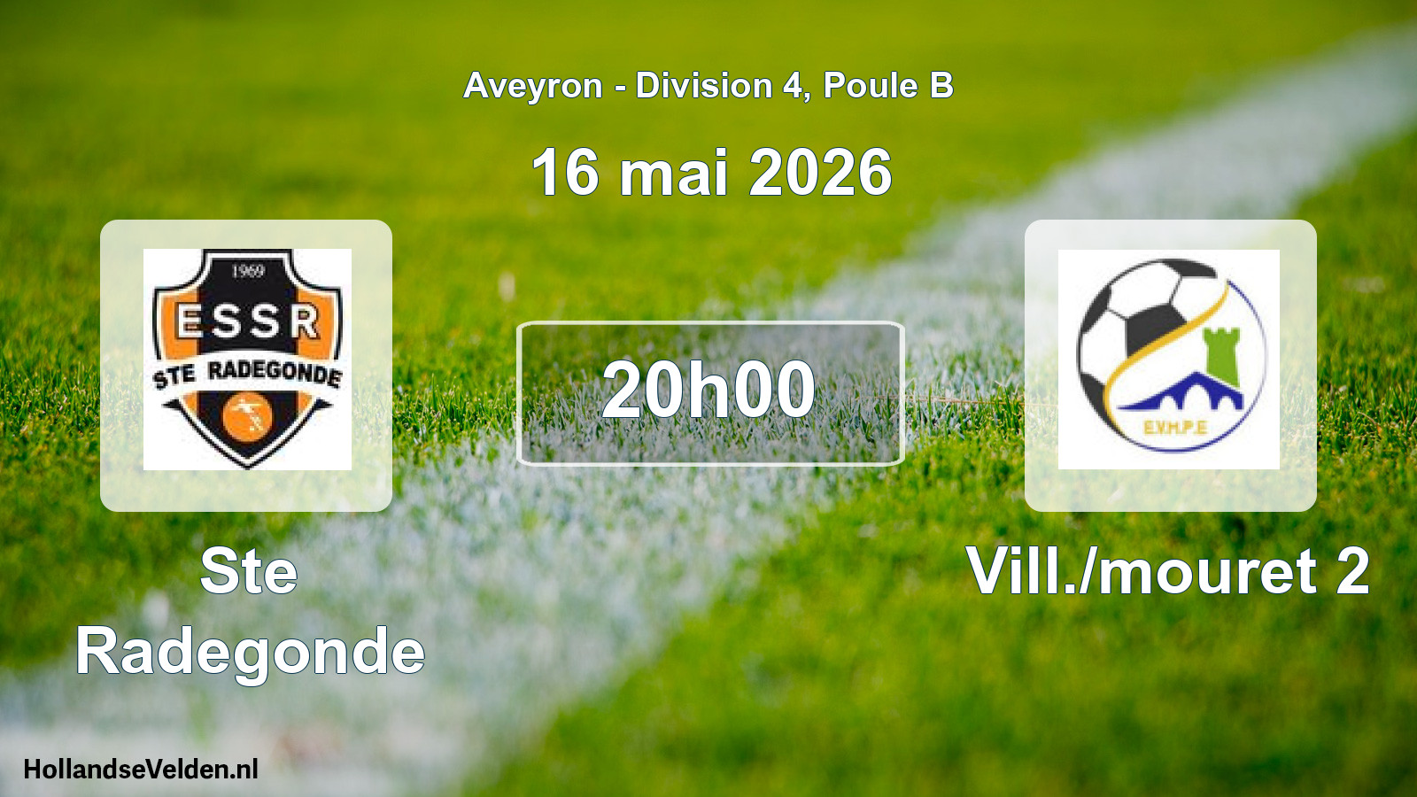 Match programmé: Ste Radegonde - Vill./mouret 2 (16 mai 2026)