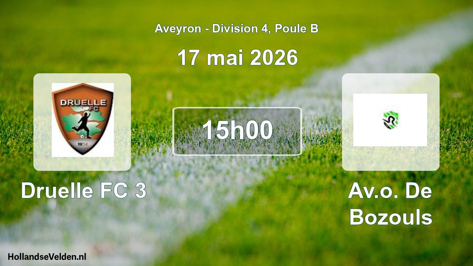 Scheduled Match: Druelle FC 3 - Av.o. De Bozouls (17 May 2026)