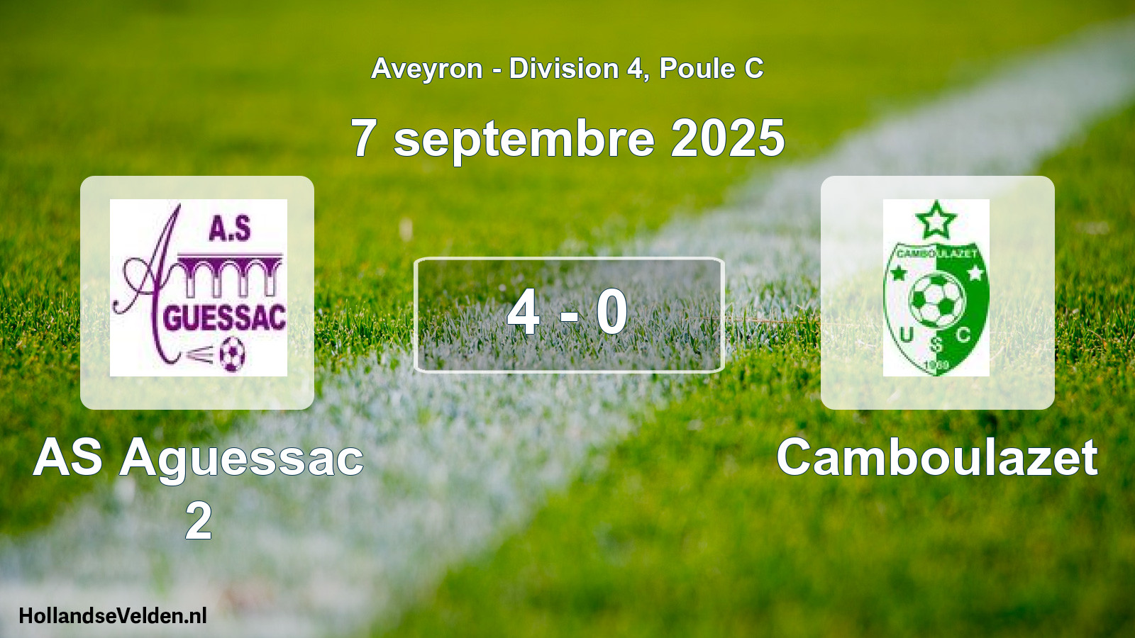 Total number of matches played: AS Aguessac 2 - Camboulazet 4 - 0 (7 September 2025)