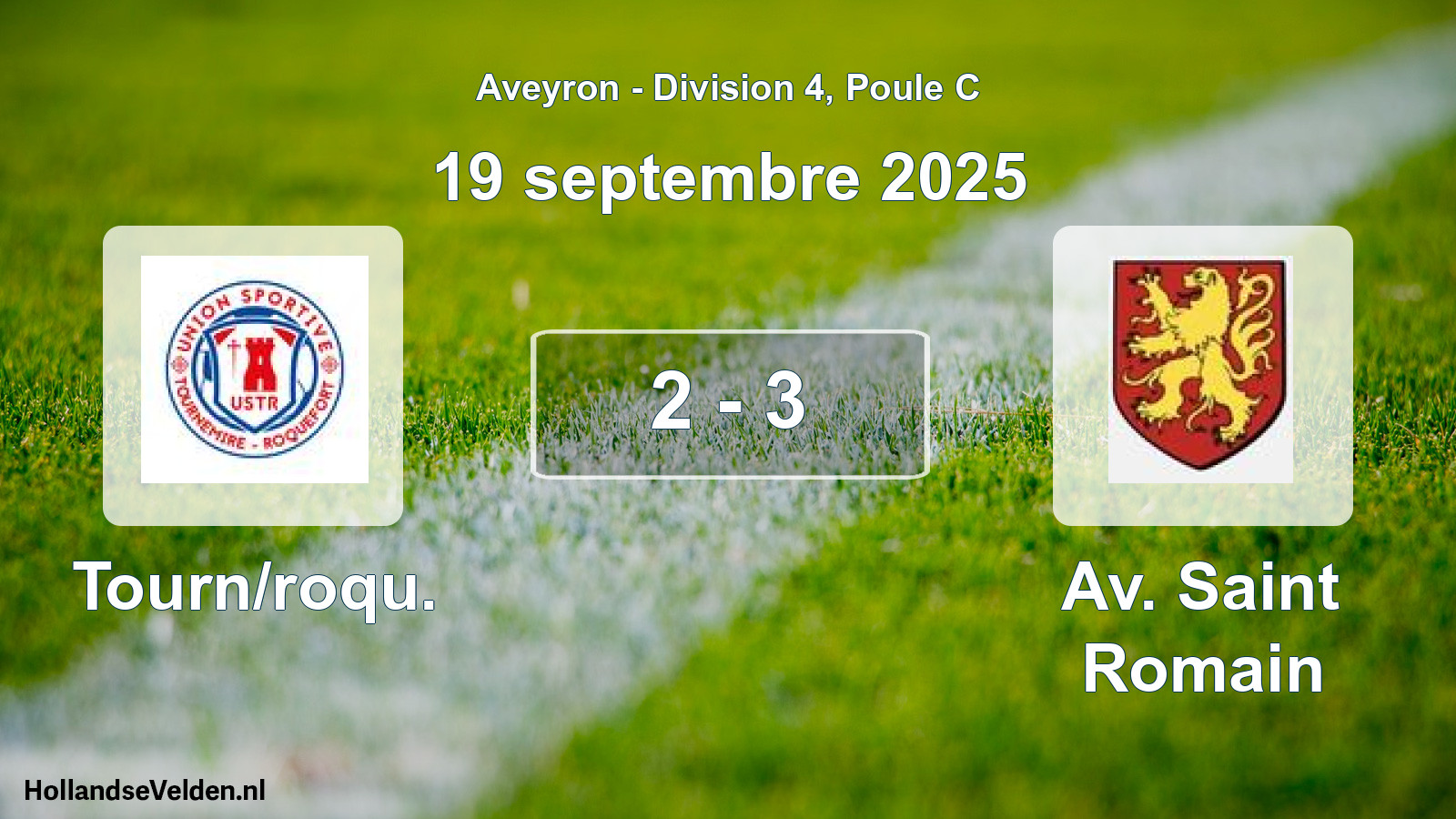 Match joué: Tourn/roqu. - Av. Saint Romain 2 - 3 (19 septembre 2025)