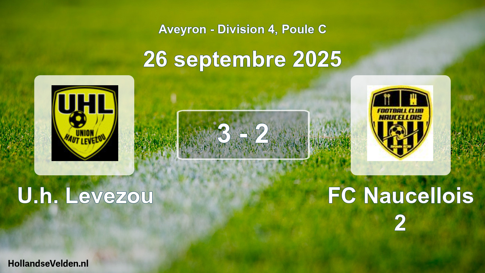 Gespeelde wedstrijd: U.h. Levezou - FC Naucellois 2 3 - 2 (26 september 2025)