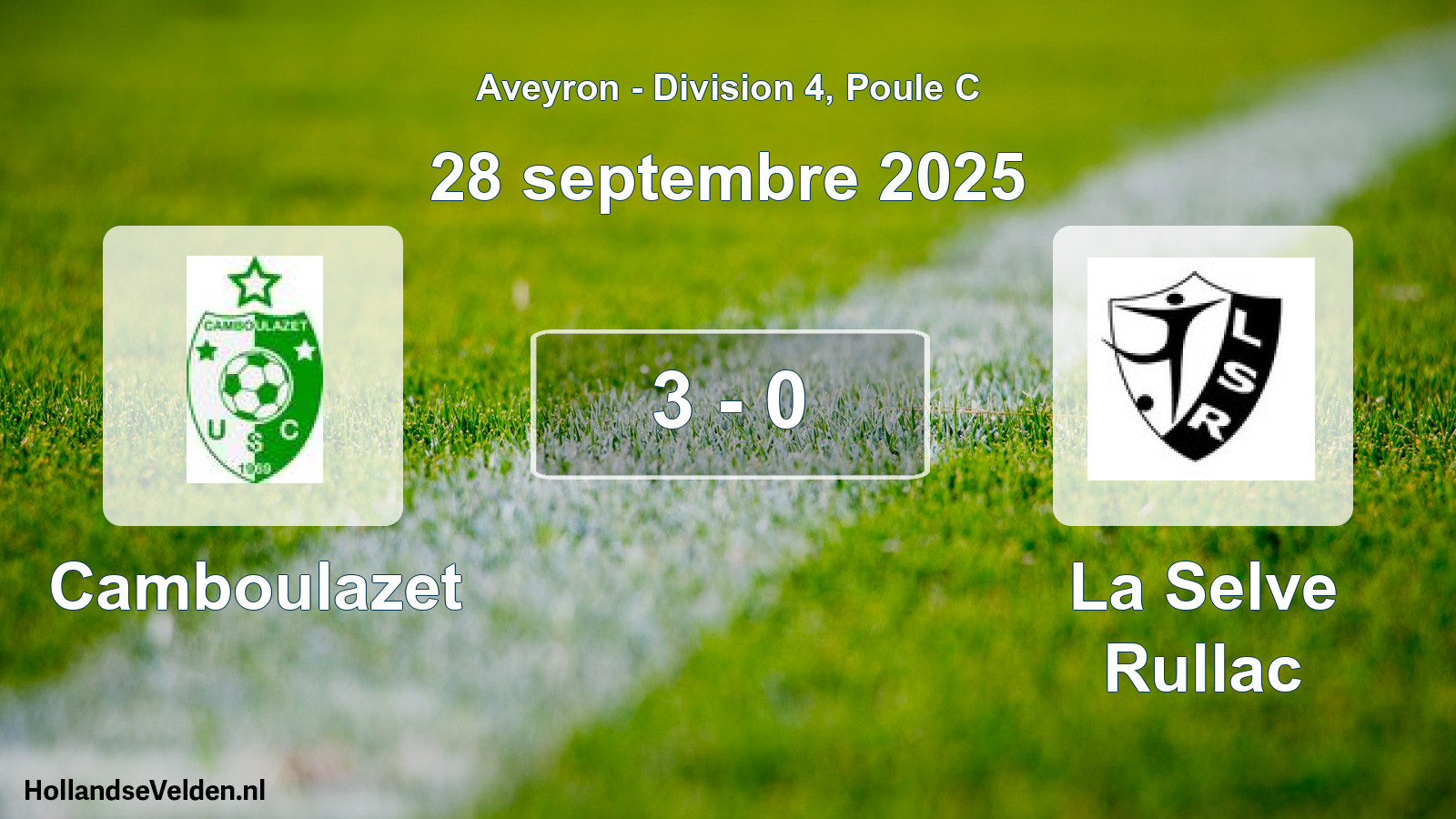 Total number of matches played: Camboulazet - La Selve Rullac 3 - 0 (28 September 2025)