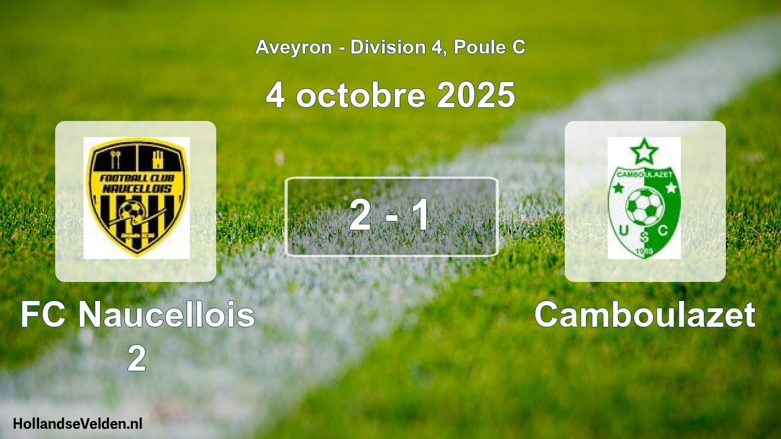 Gespeelde wedstrijd: FC Naucellois 2 - Camboulazet 2 - 1 (4 oktober 2025)