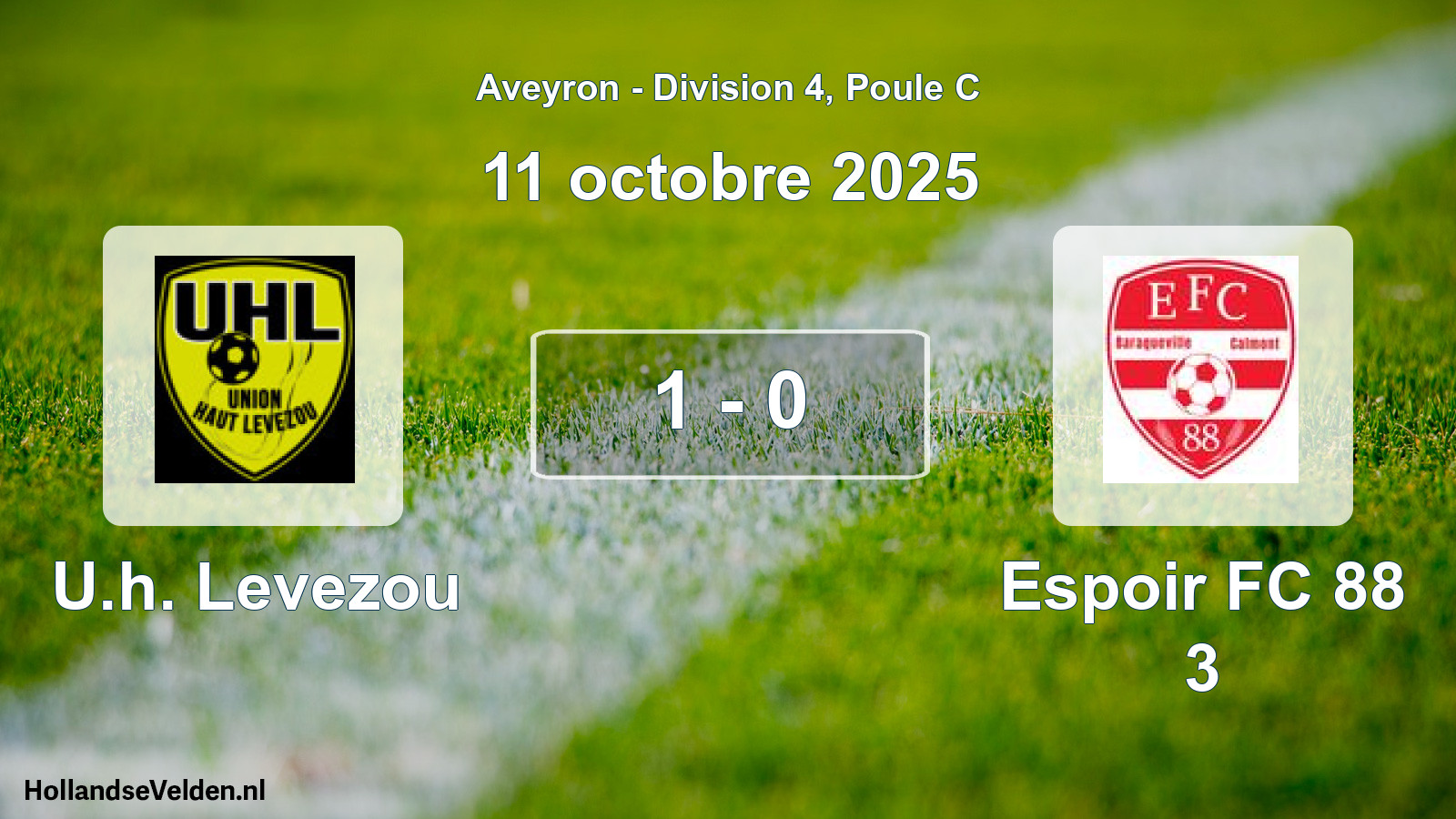 Match joué: U.h. Levezou - Espoir FC 88 3 1 - 0 (11 octobre 2025)