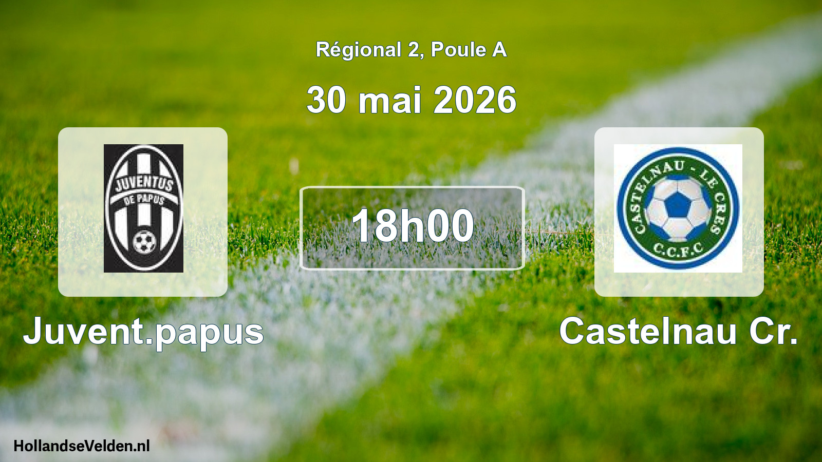 Geplande wedstrijd: Juvent.papus - Castelnau Cr. (30 mai 2026)