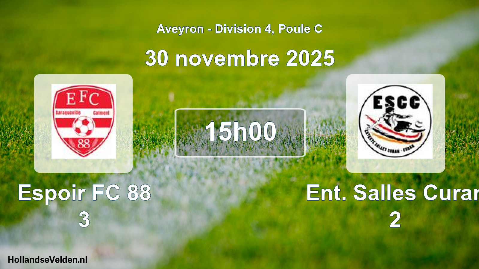 Match programmé: Espoir FC 88 3 - Ent. Salles Curan 2 (30 novembre 2025)