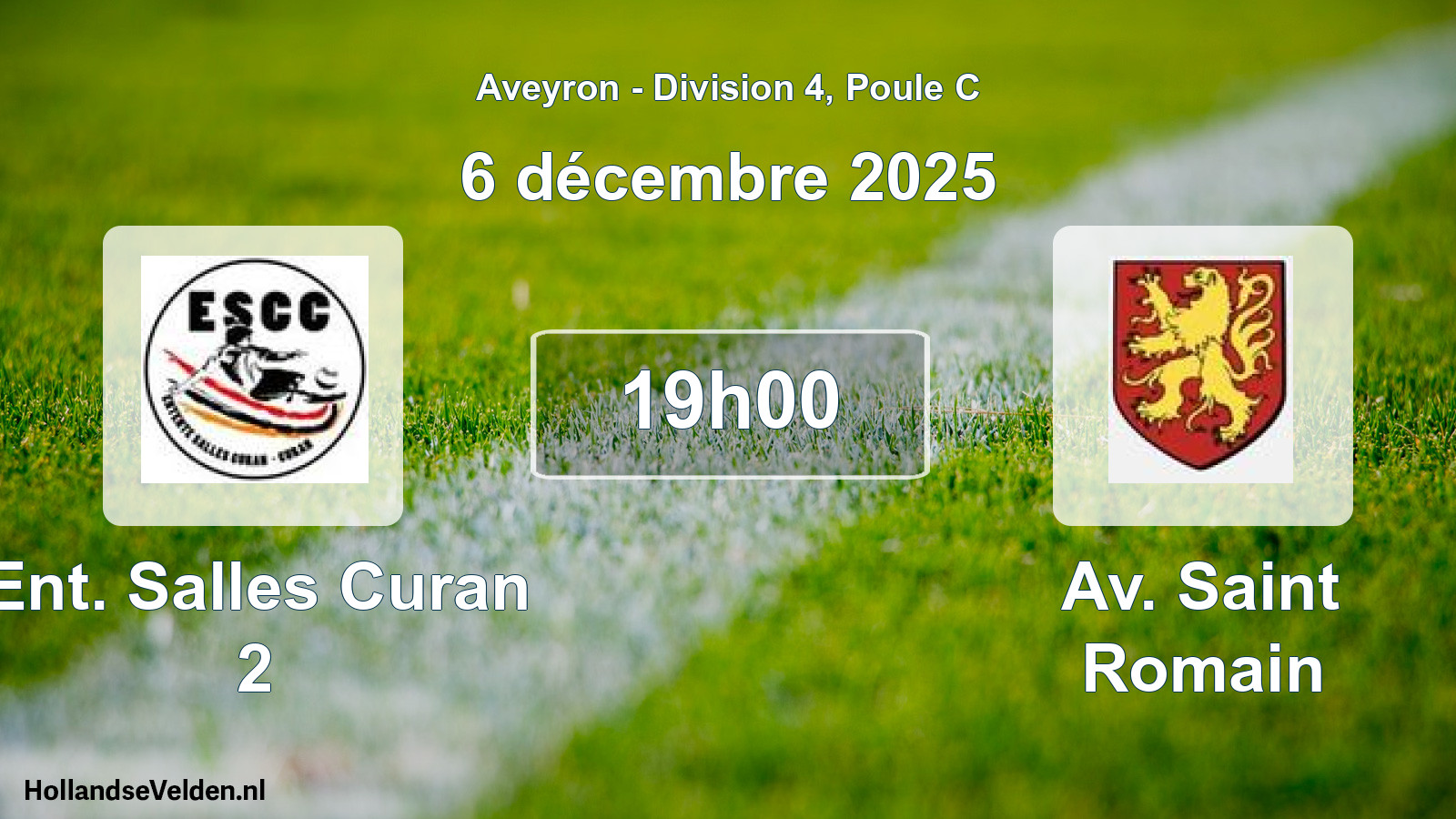 Match programmé: Ent. Salles Curan 2 - Av. Saint Romain (6 décembre 2025)
