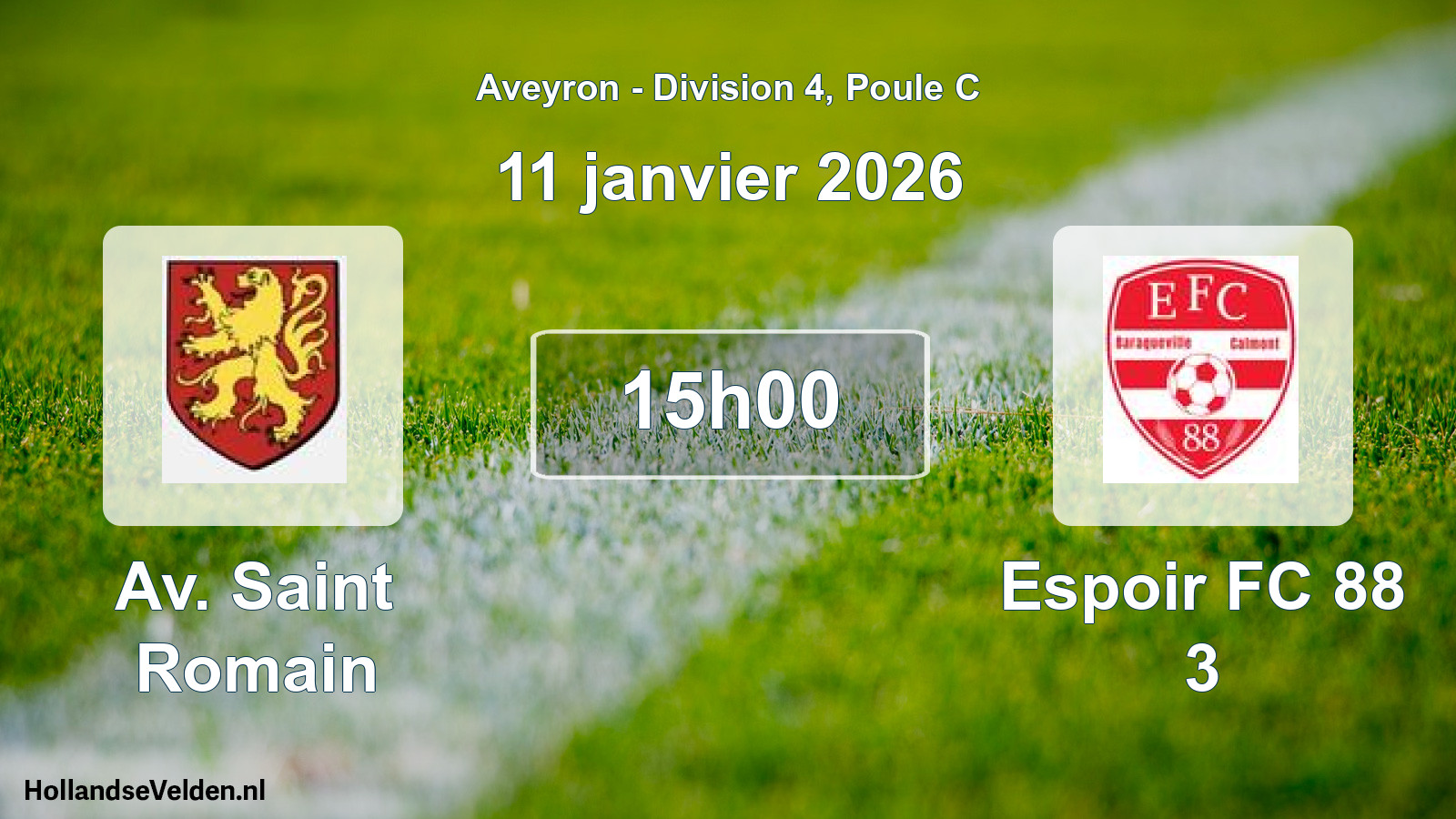 Geplande wedstrijd: Av. Saint Romain - Espoir FC 88 3 (11 januari 2026)
