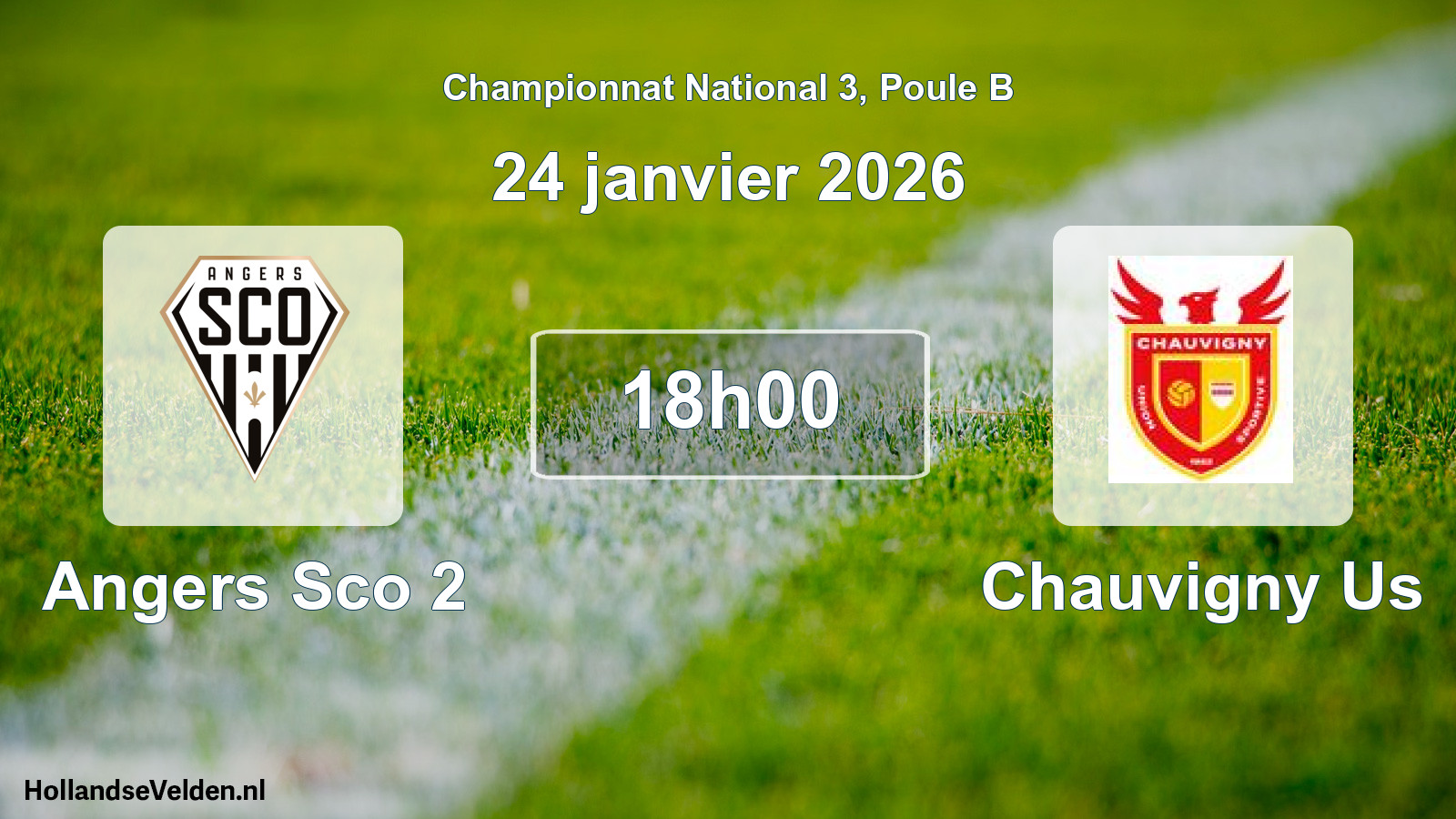 Scheduled Match: Angers Sco 2 - Chauvigny Us (24 January 2026)
