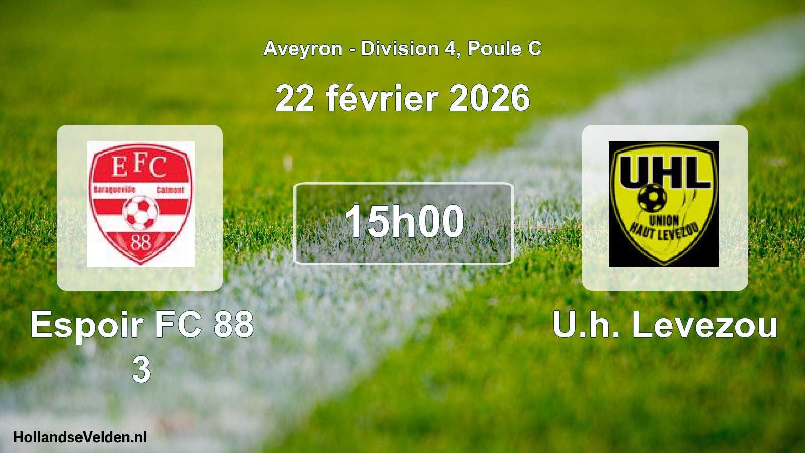 Match programmé: Espoir FC 88 3 - U.h. Levezou (22 février 2026)