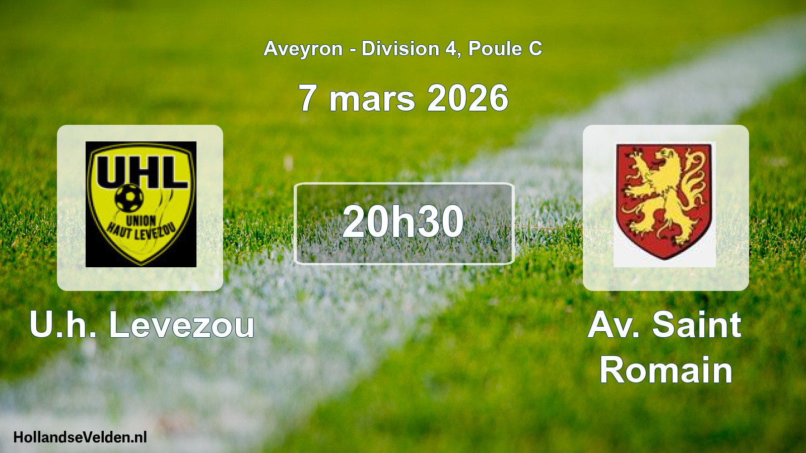 Geplande wedstrijd: U.h. Levezou - Av. Saint Romain (7 maart 2026)