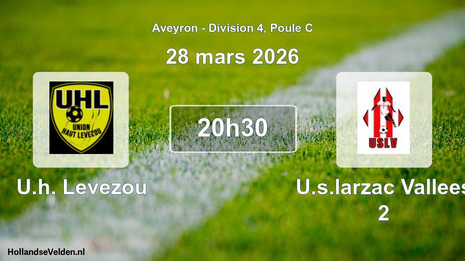 Geplande wedstrijd: U.h. Levezou - U.s.larzac Vallees 2 (28 maart 2026)