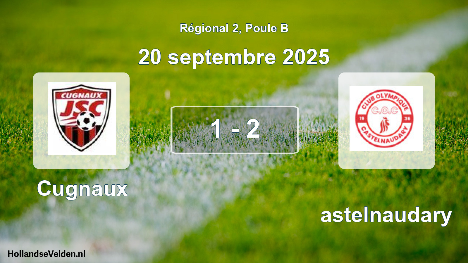 Total number of matches played: Cugnaux - Castelnaudary 1 - 2 (20 September 2025)