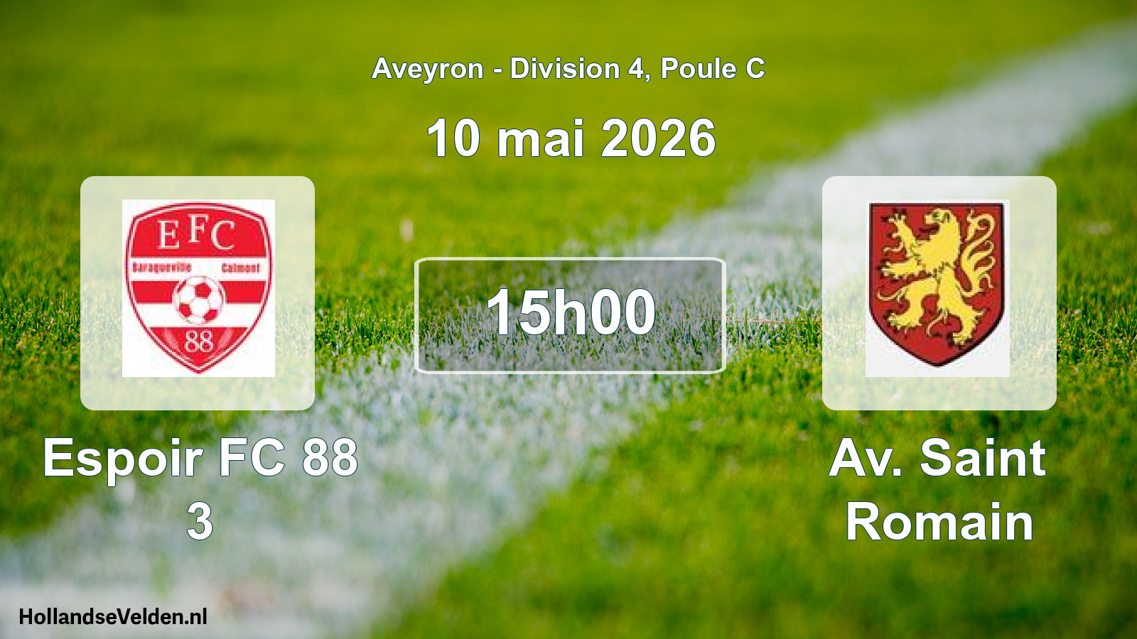 Match programmé: Espoir FC 88 3 - Av. Saint Romain (10 mai 2026)