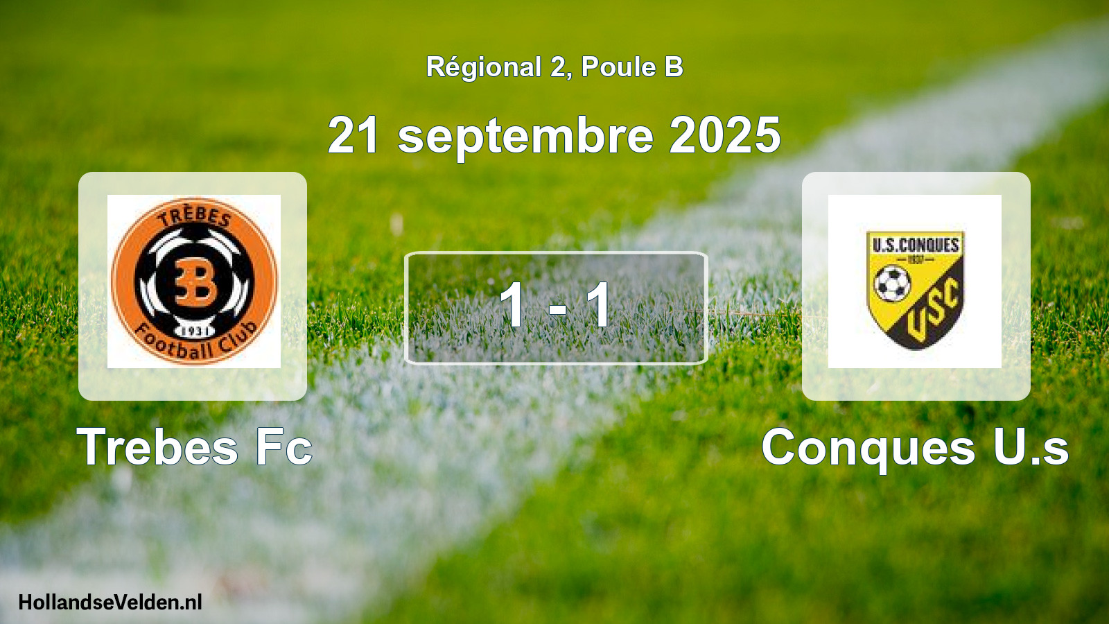 Gespeelde wedstrijd: Trebes Fc - Conques U.s 1 - 1 (21 septembre 2025)