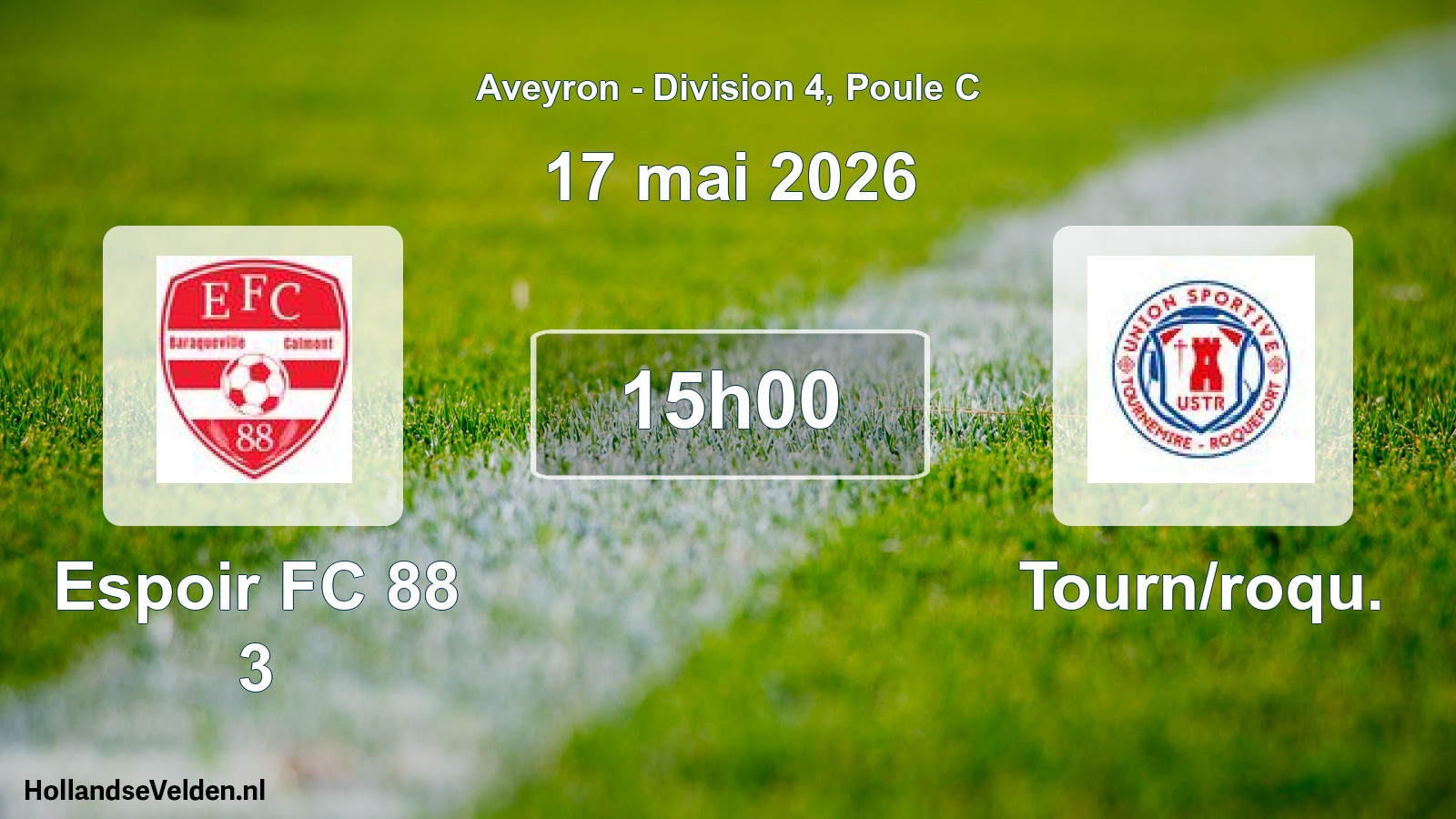Match programmé: Espoir FC 88 3 - Tourn/roqu. (17 mai 2026)