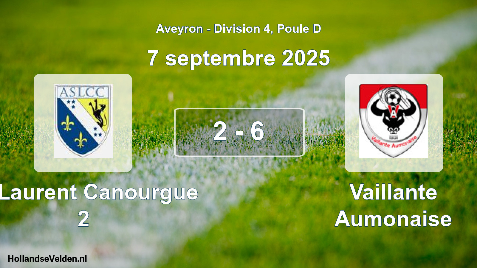 Match joué: St Laurent Canourgue 2 - Vaillante Aumonaise 2 - 6 (7 septembre 2025)