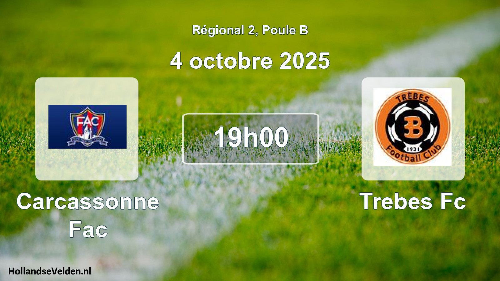 Geplande wedstrijd: Carcassonne Fac - Trebes Fc (4 octobre 2025)