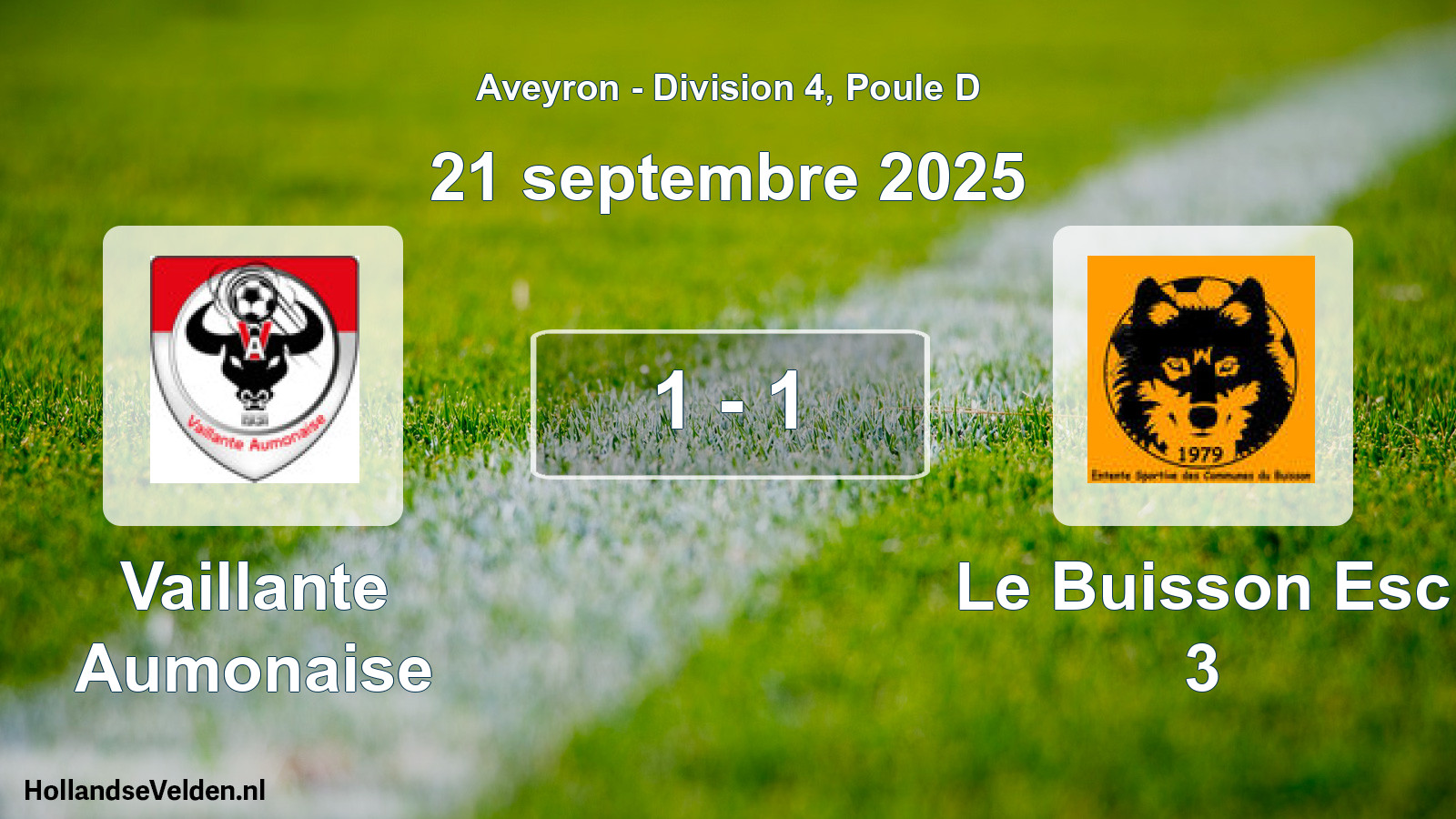 Match joué: Vaillante Aumonaise - Le Buisson Esc 3 1 - 1 (21 septembre 2025)