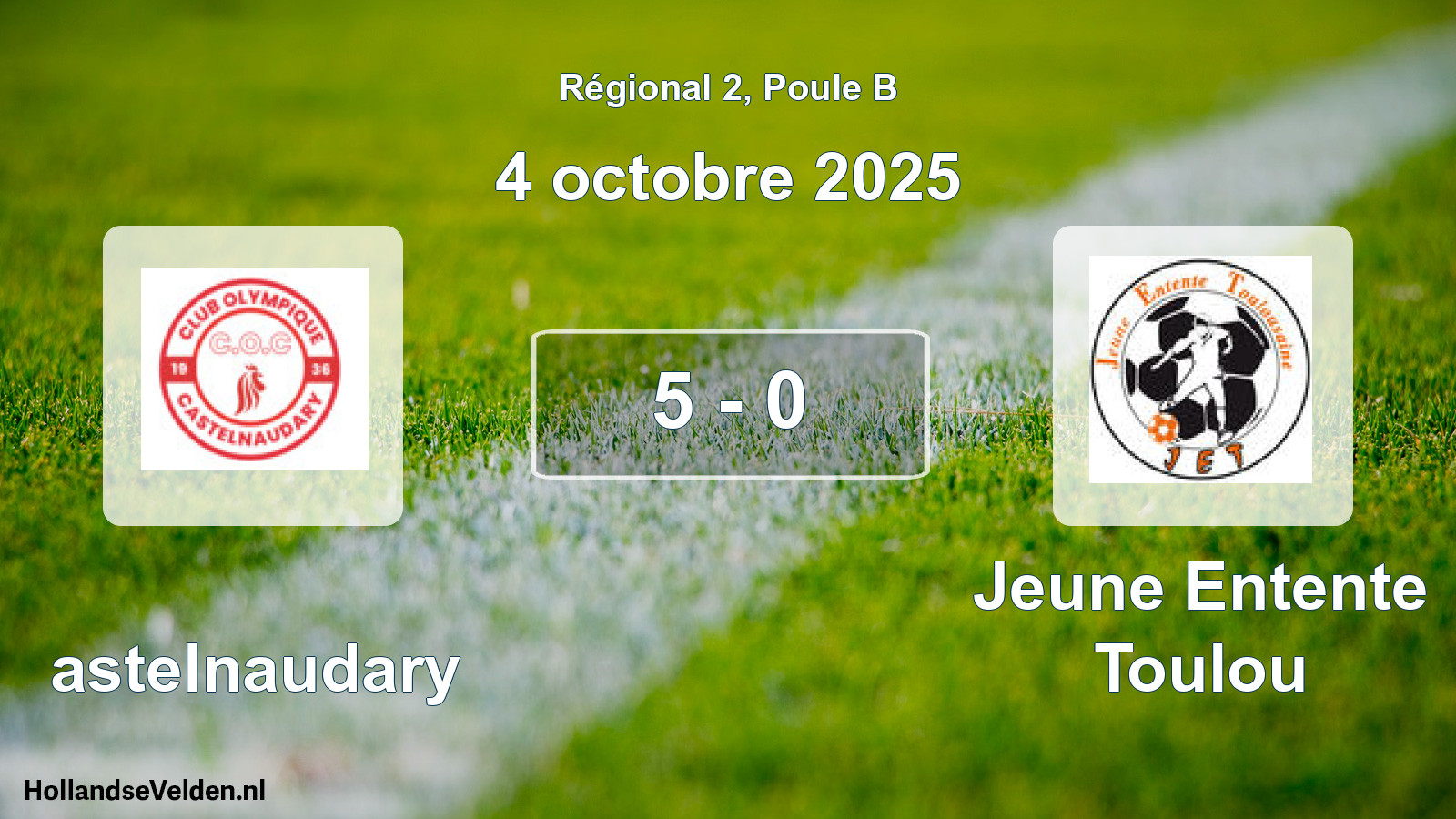 Total number of matches played: Castelnaudary - Jeune Entente Toulou 5 - 0 (4 October 2025)