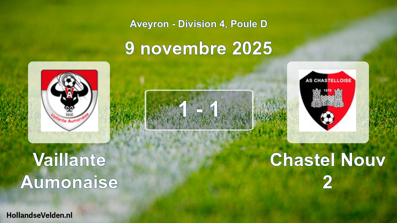 Match joué: Vaillante Aumonaise - Chastel Nouv 2 1 - 1 (9 novembre 2025)