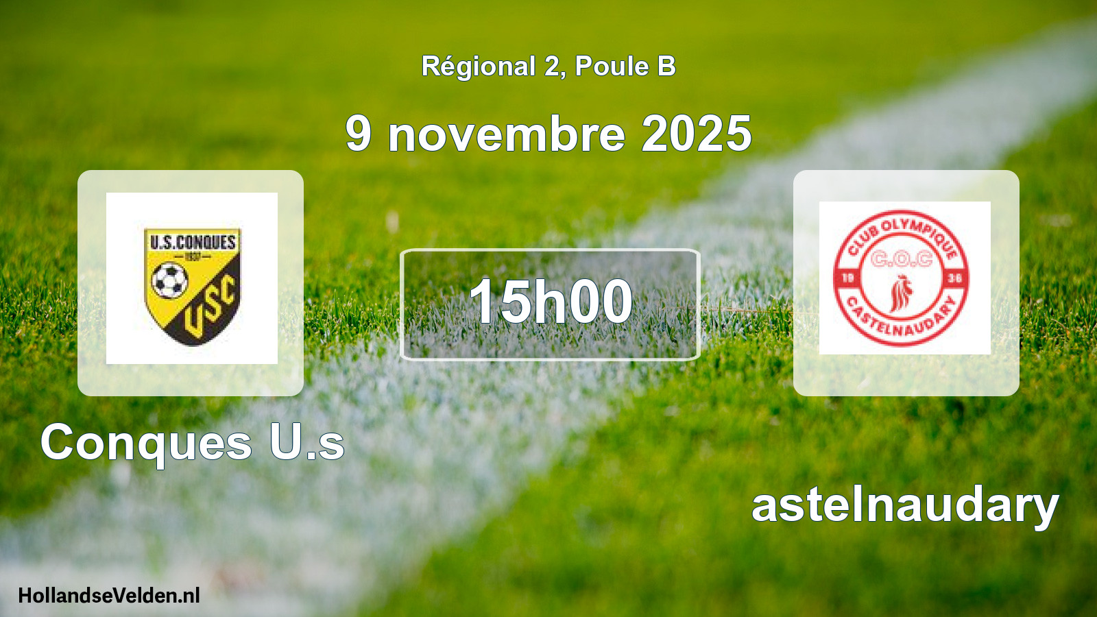 Geplande wedstrijd: Conques U.s - Castelnaudary (9 novembre 2025)