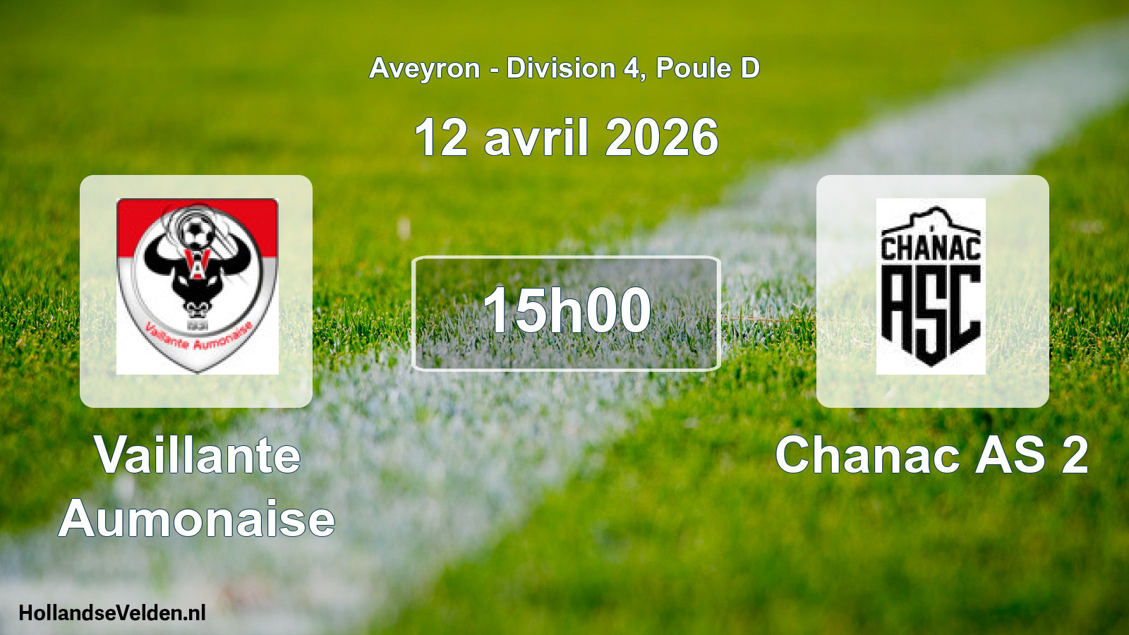 Geplande wedstrijd: Vaillante Aumonaise - Chanac AS 2 (12 april 2026)