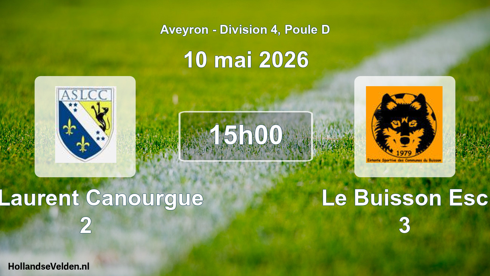 Match programmé: St Laurent Canourgue 2 - Le Buisson Esc 3 (10 mai 2026)