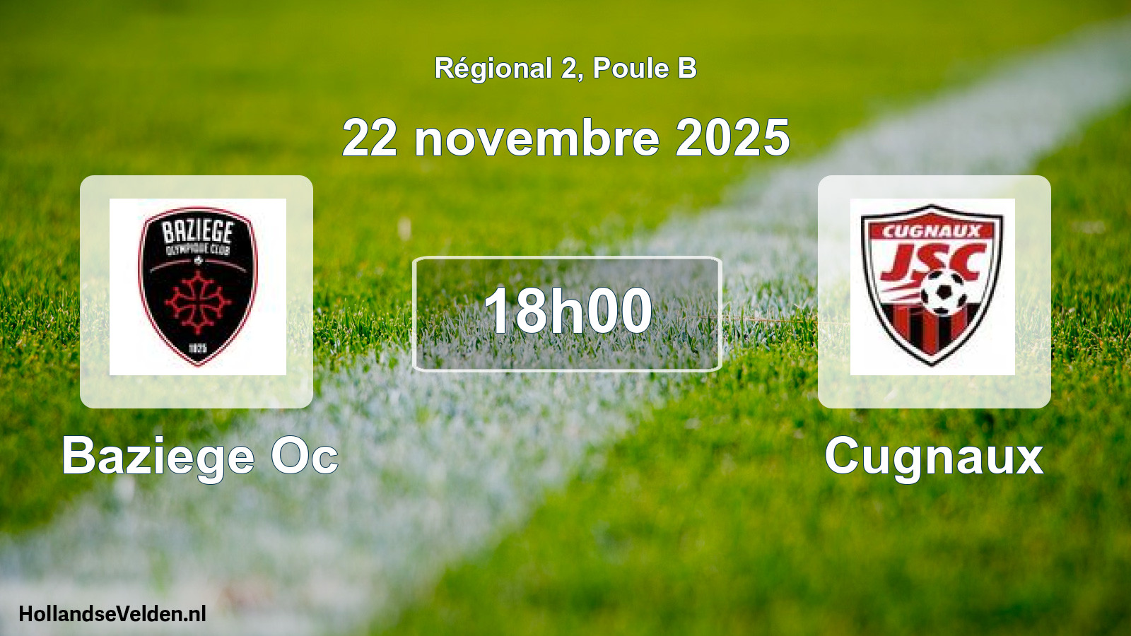 Geplande wedstrijd: Baziege Oc - Cugnaux (22 novembre 2025)