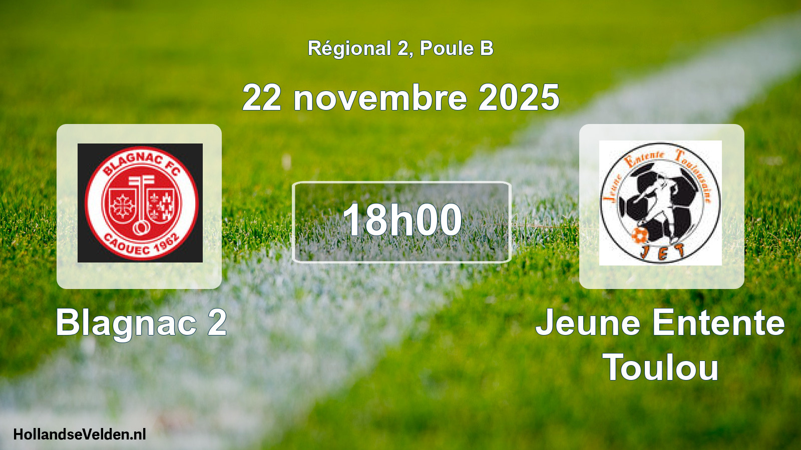 Geplande wedstrijd: Blagnac 2 - Jeune Entente Toulou (22 novembre 2025)