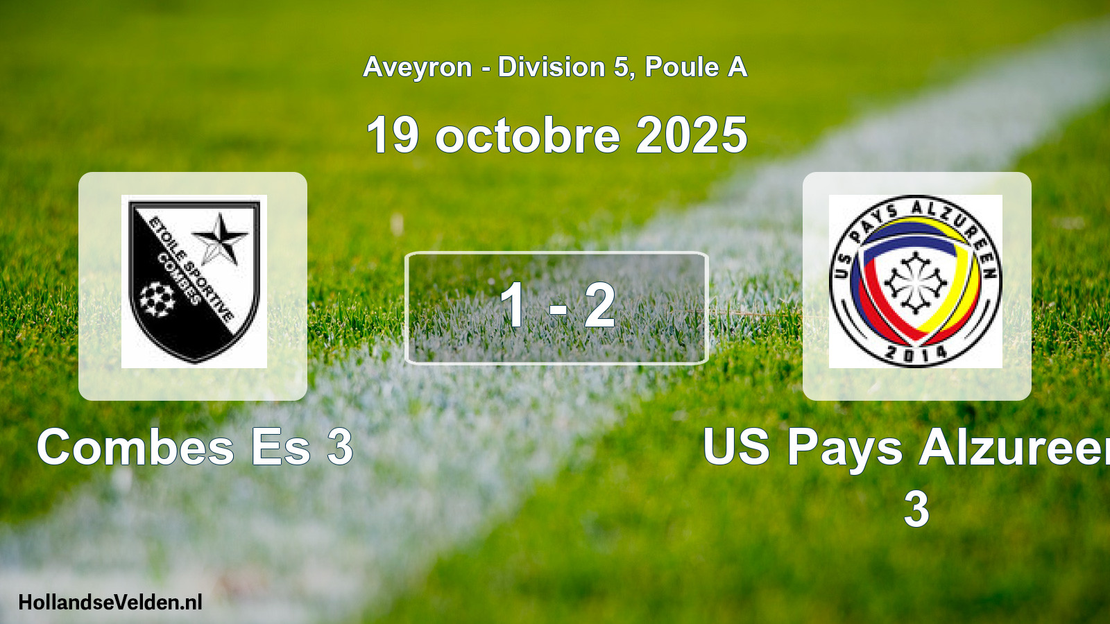 Match joué: Combes Es 3 - US Pays Alzureen 3 1 - 2 (19 octobre 2025)