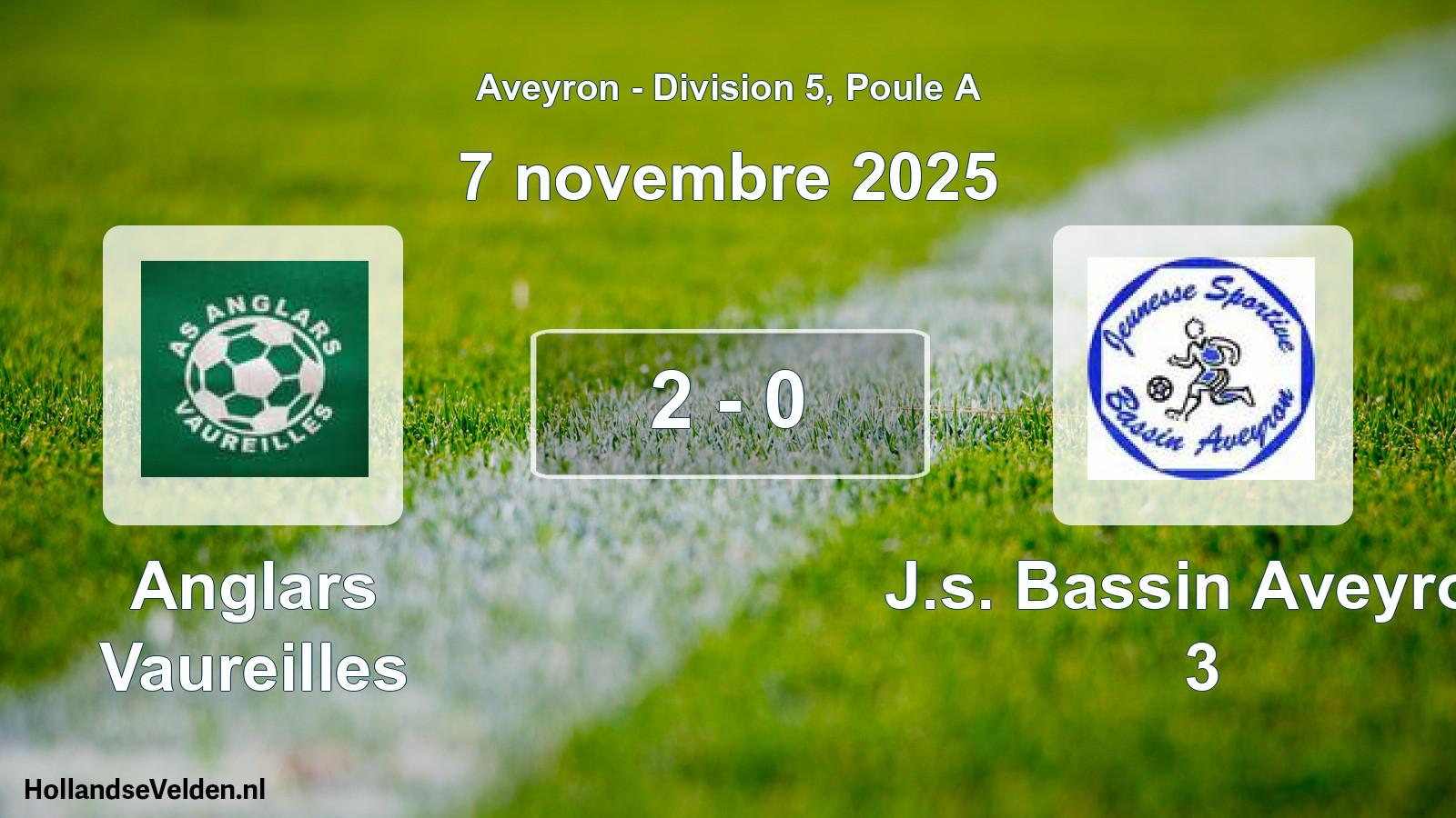 Match joué: Anglars Vaureilles - J.s. Bassin Aveyron 3 2 - 0 (7 novembre 2025)