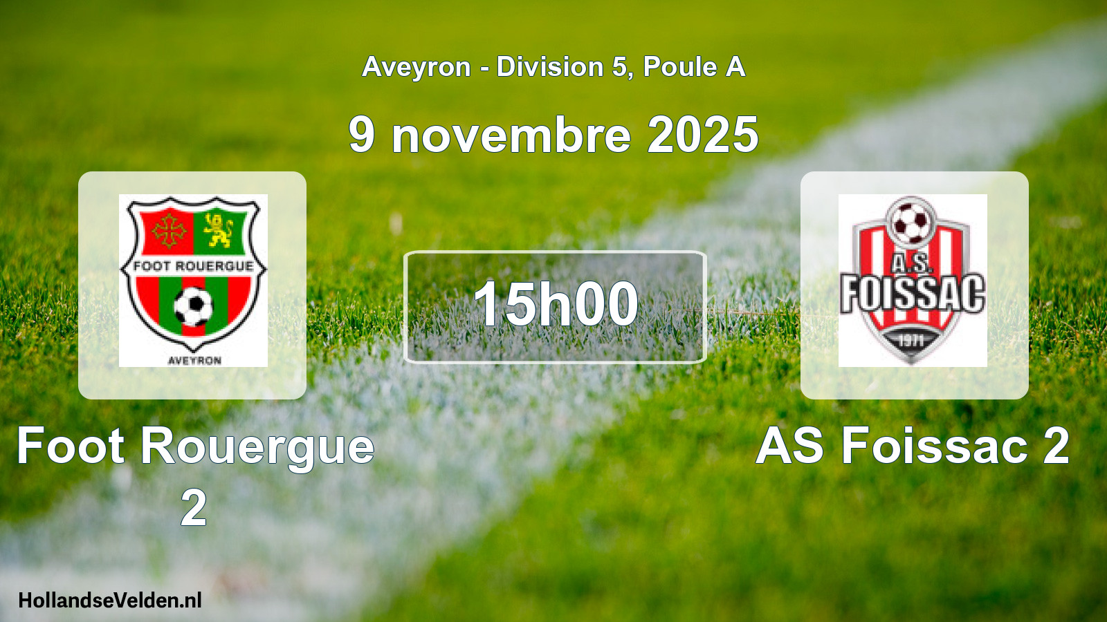 Match programmé: Foot Rouergue 2 - AS Foissac 2 (9 novembre 2025)