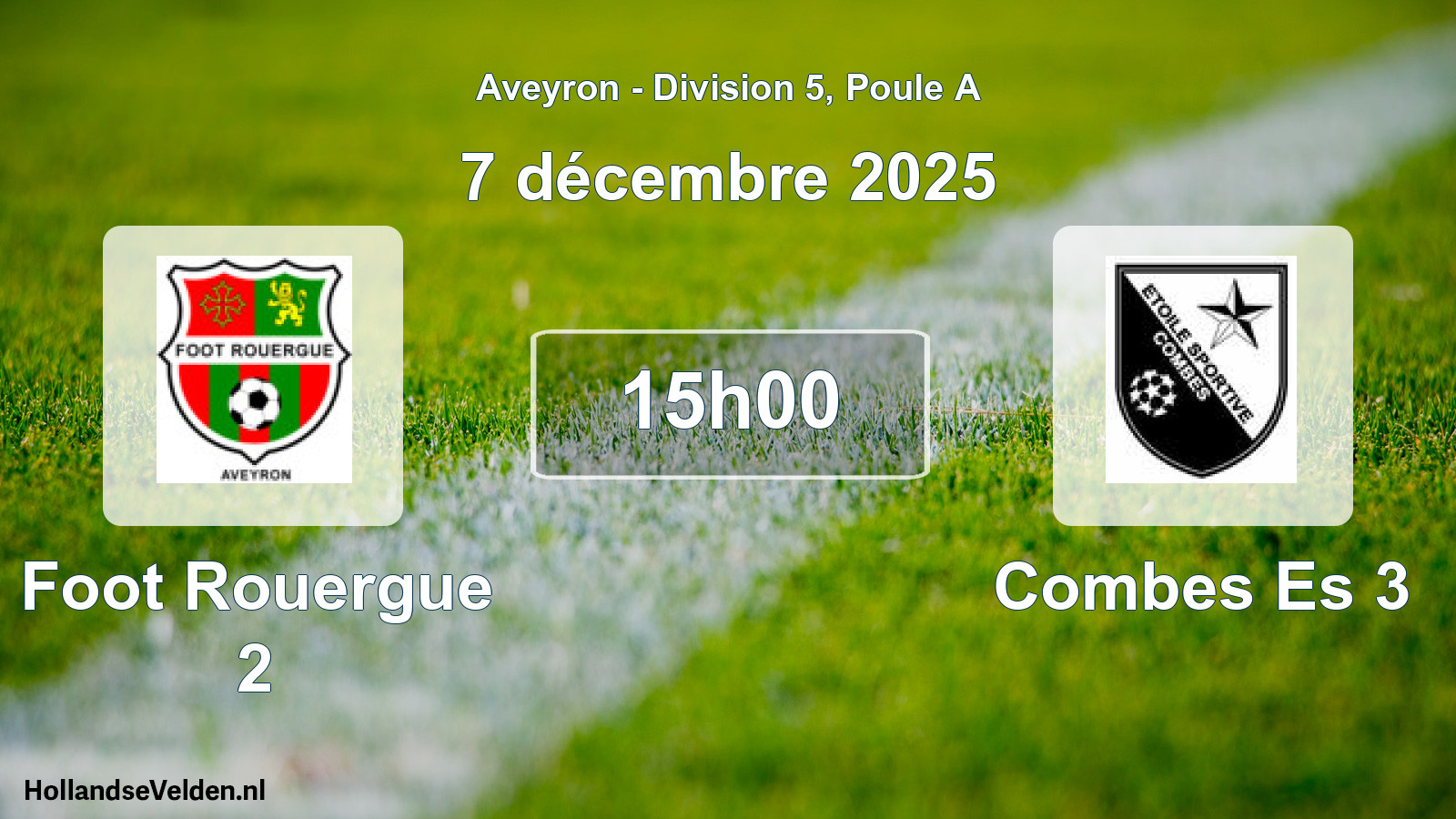 Match programmé: Foot Rouergue 2 - Combes Es 3 (7 décembre 2025)