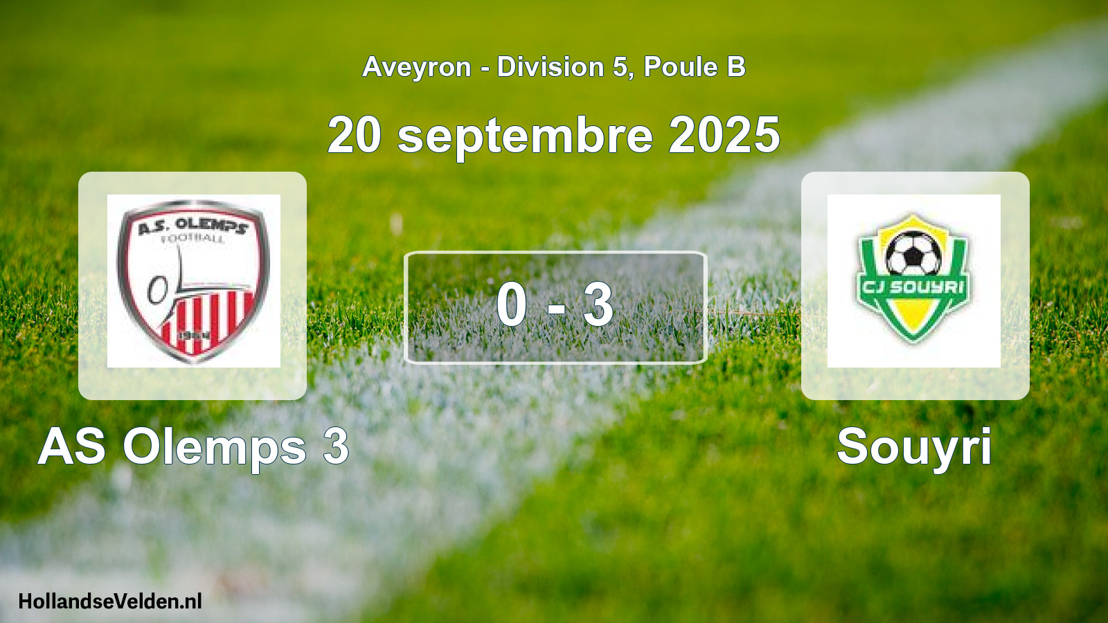 Total number of matches played: AS Olemps 3 - Souyri 0 - 3 (20 September 2025)