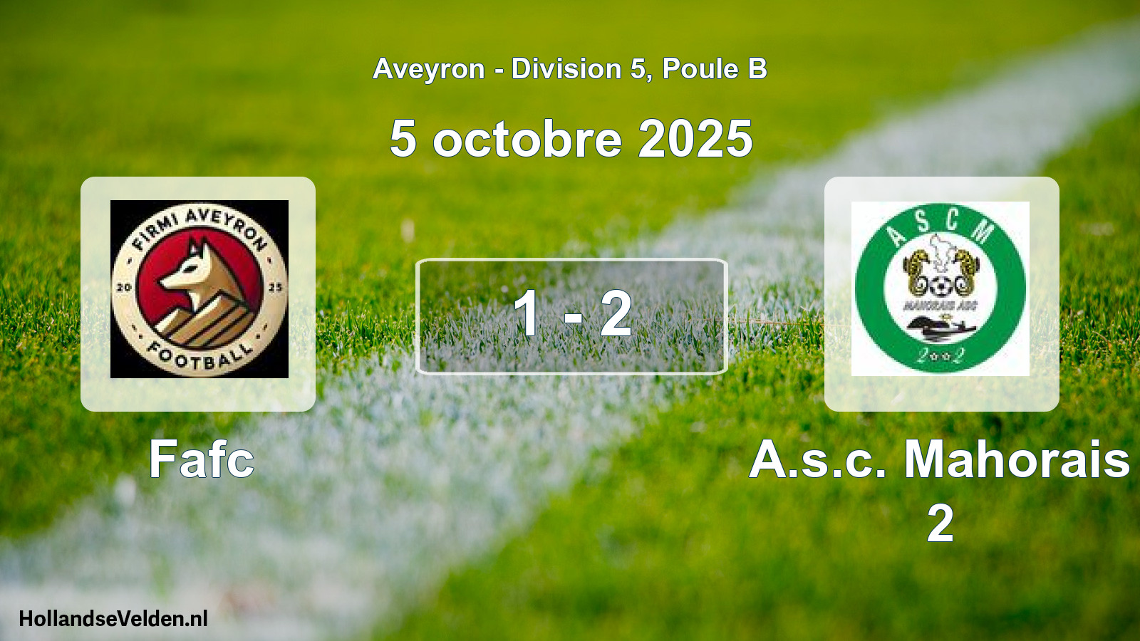 Match joué: Fafc - A.s.c. Mahorais 2 1 - 2 (5 octobre 2025)