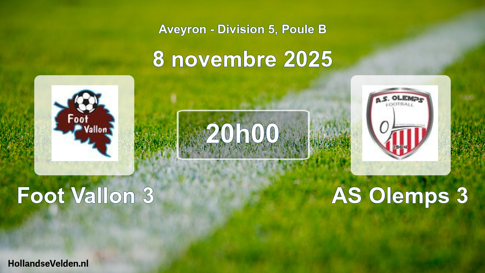 Scheduled Match: Foot Vallon 3 - AS Olemps 3 (8 November 2025)
