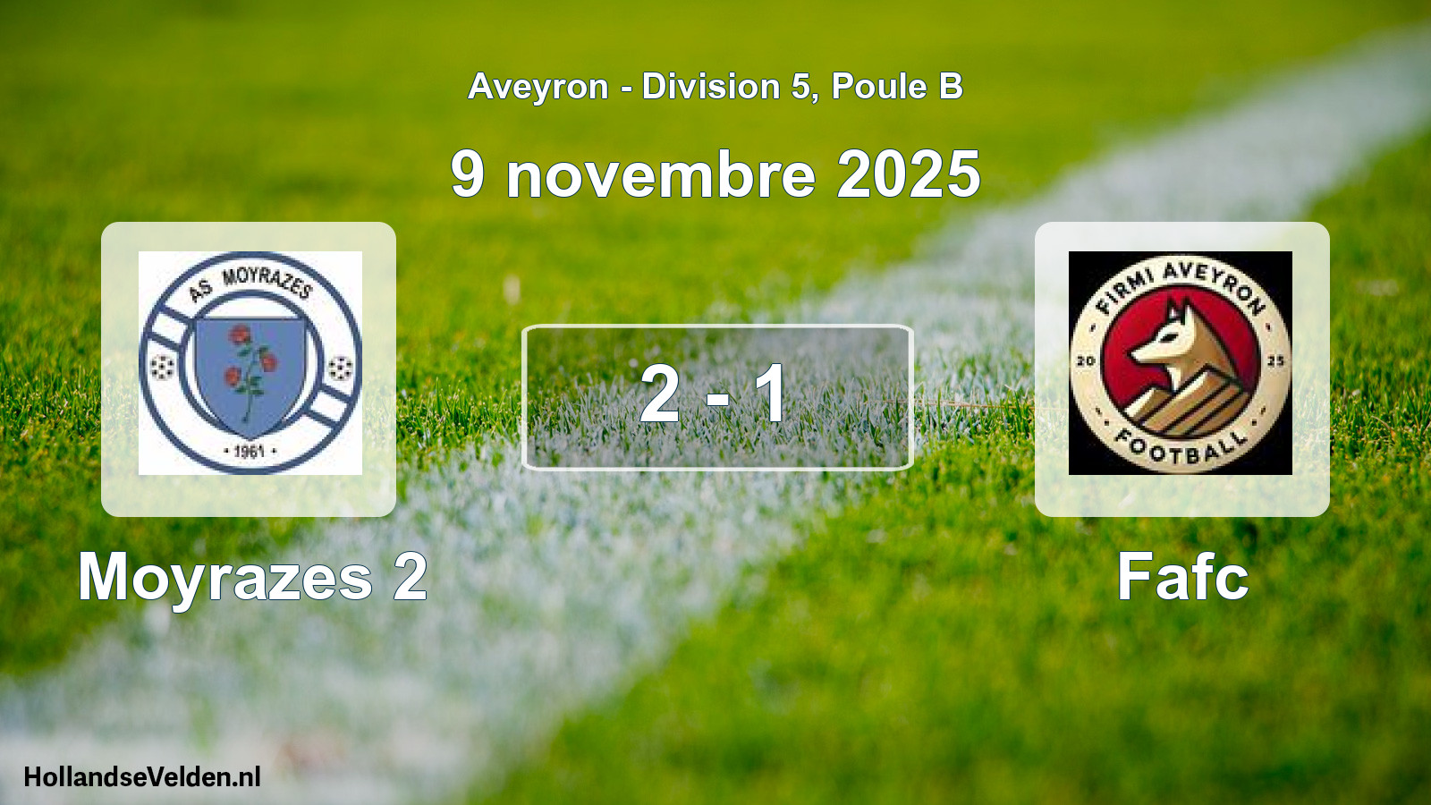Match joué: Moyrazes 2 - Fafc 2 - 1 (9 novembre 2025)