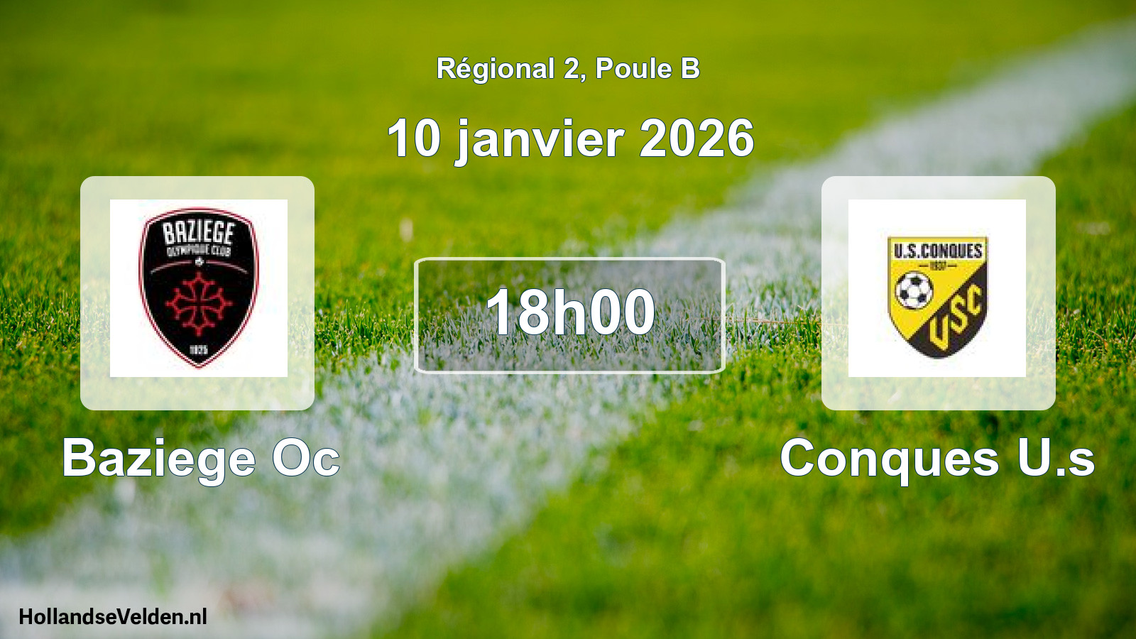 Geplande wedstrijd: Baziege Oc - Conques U.s (10 janvier 2026)