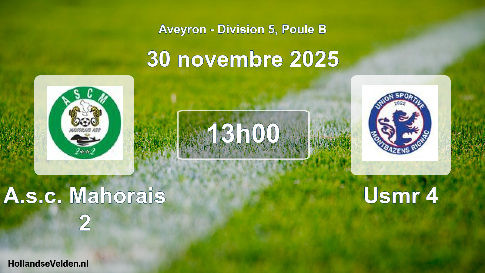 Match programmé: A.s.c. Mahorais 2 - Usmr 4 (30 novembre 2025)